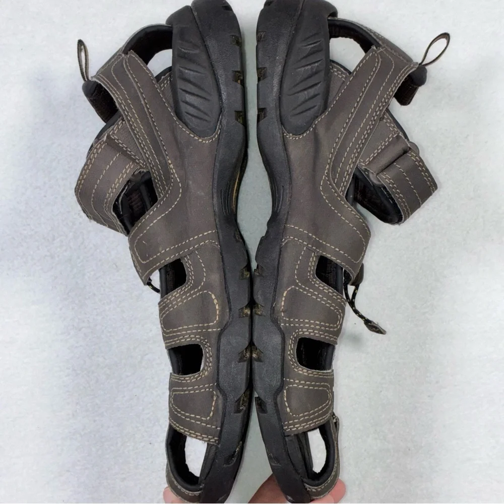 Teva Forebay Men's Sz 11 Brown Leather Hook & Loop Sport Hiking Sandal
